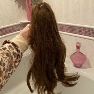 Light brown clip in pony tail